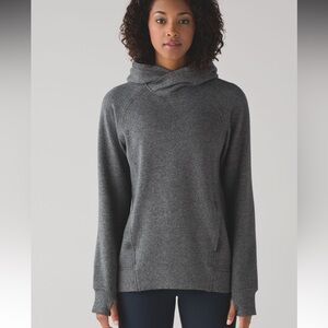 Lululemon Fleece Please Pullover Heathered Speckled Black Size 2